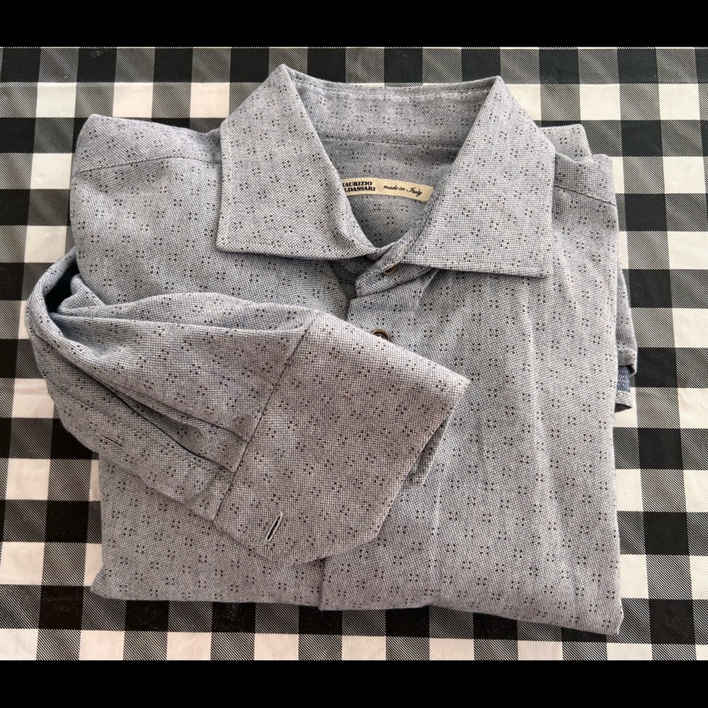 Maurizio Baldassari Collared shirt.
Made in Italy. Originally $295.00